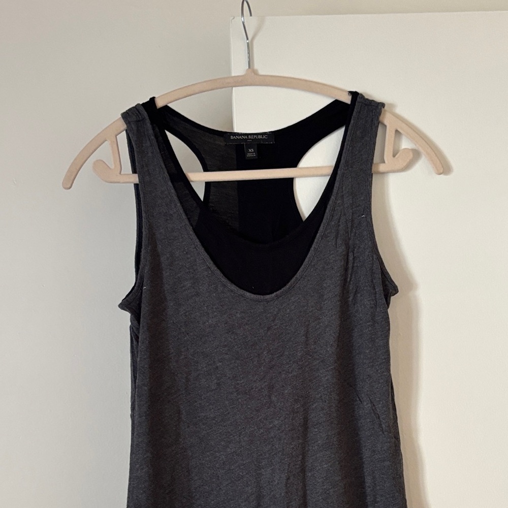 Banana Republic Charcoal Sleeveless Maxi Dress